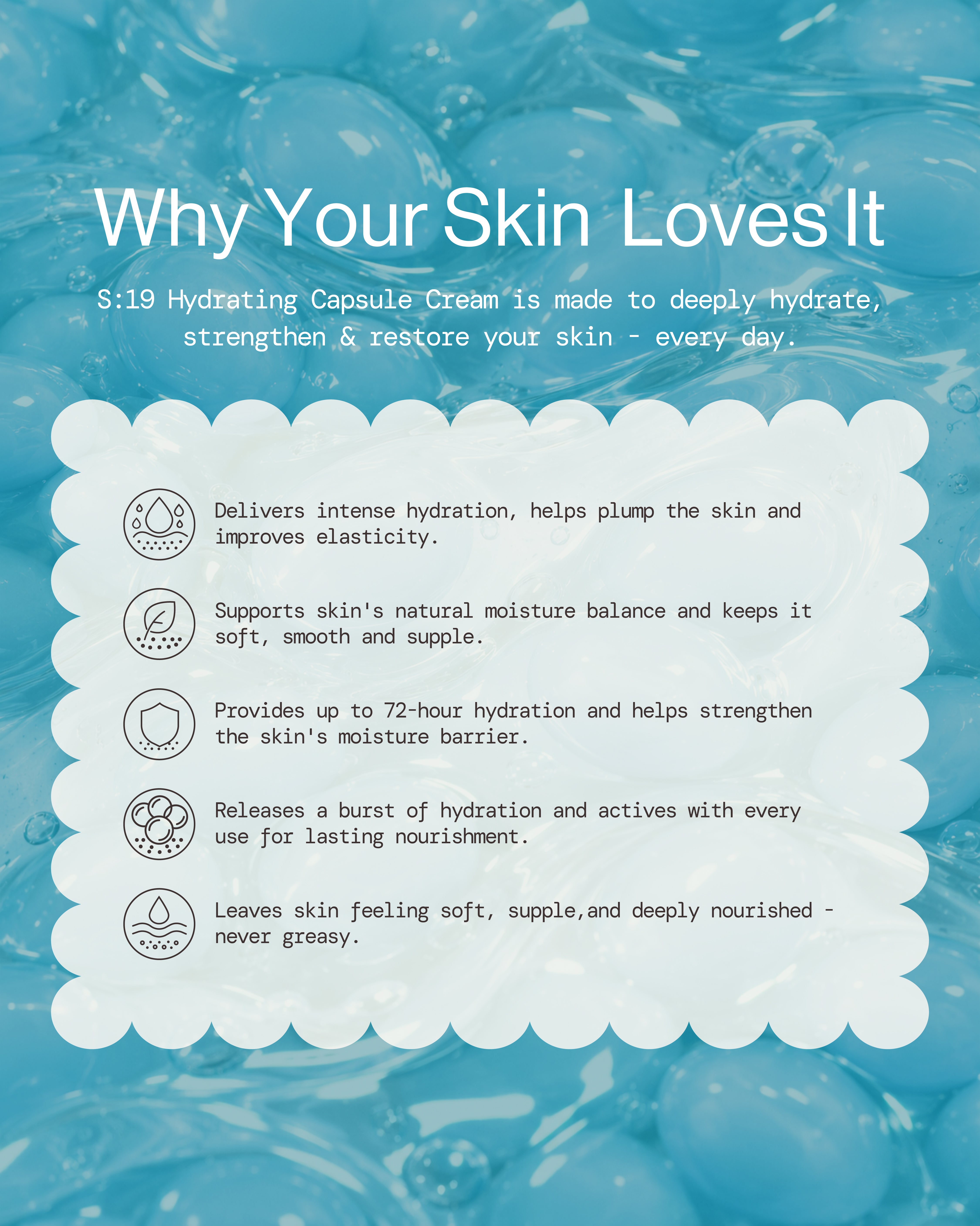 Key benefits of S19 Hydrating Capsule Cream for dehydrated skin