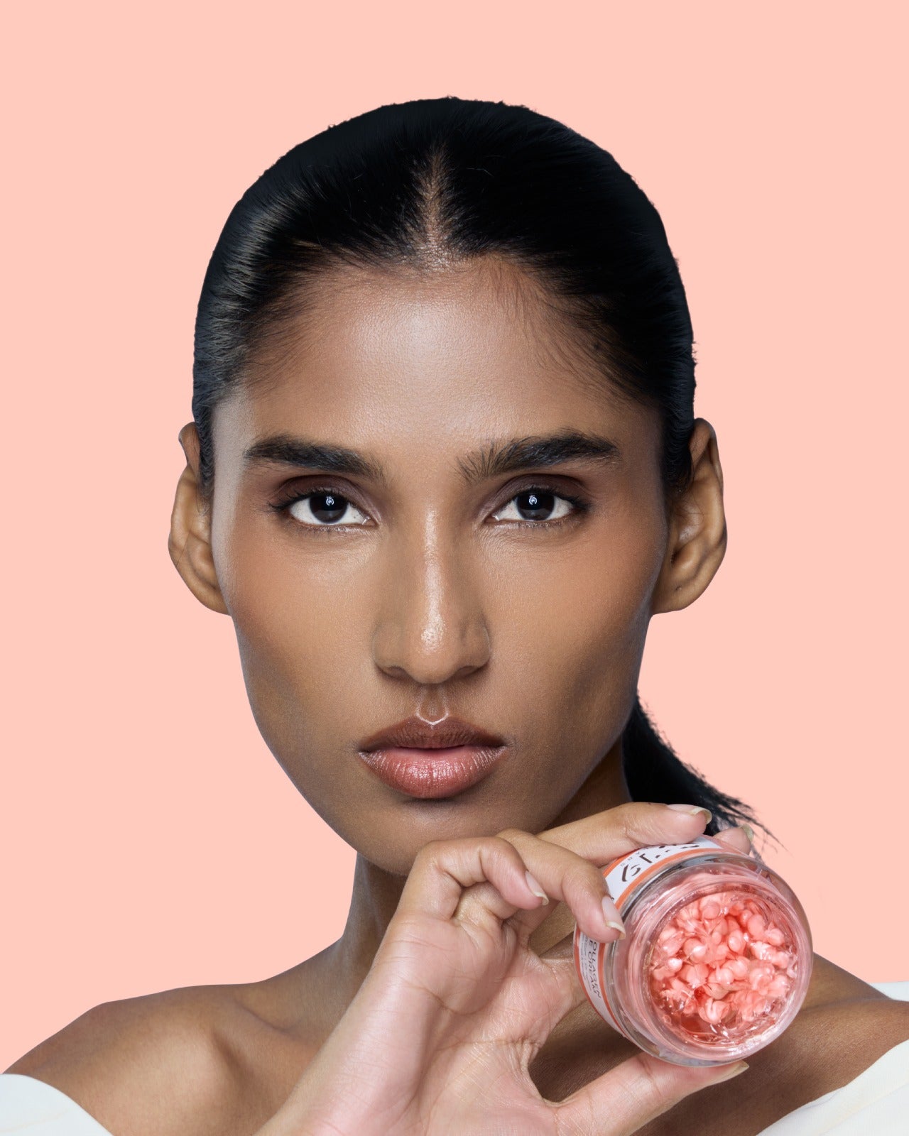 Model holding S19 PDRN Collagen Capsule Cream for skin recovery