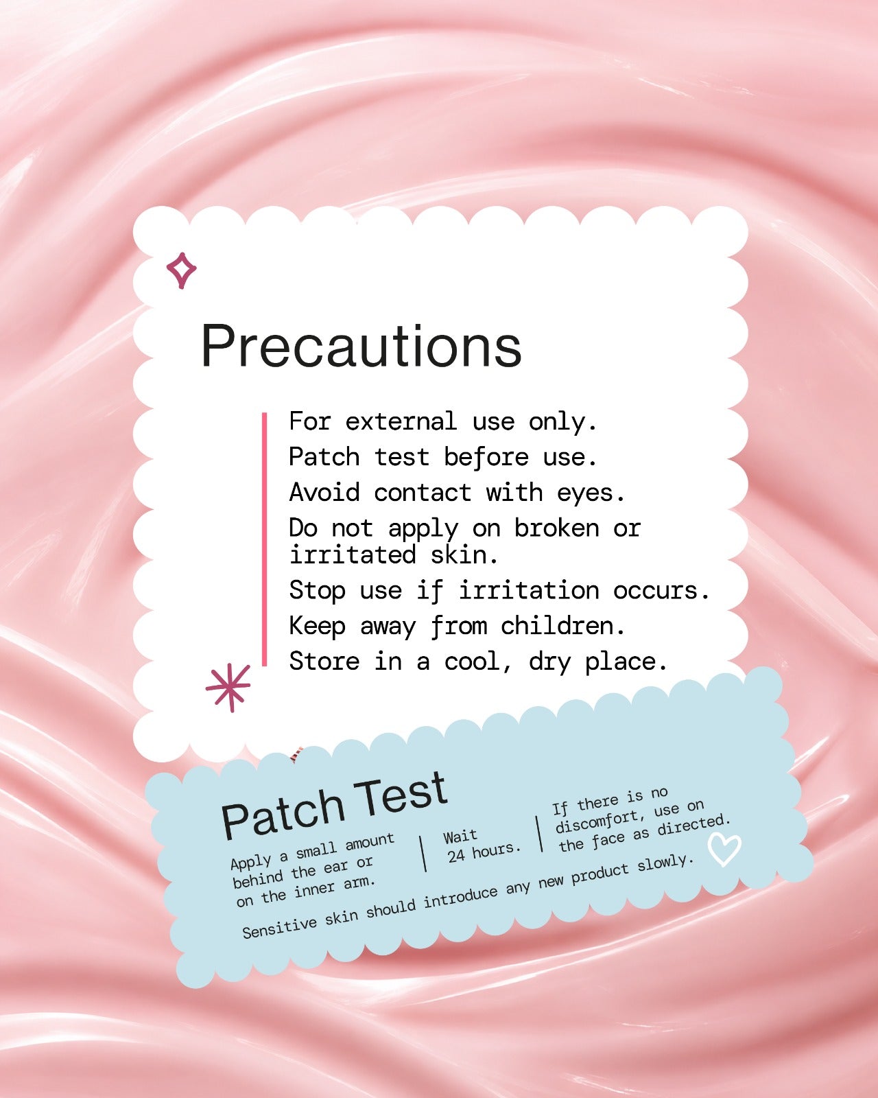 TXA + NIA Capsule Cream precautions and patch test instructions