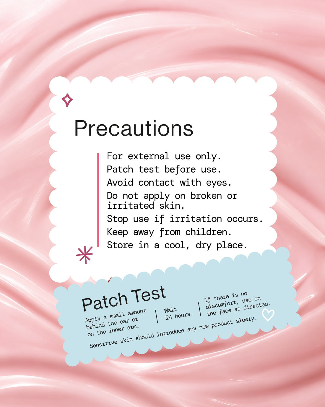 TXA + NIA Capsule Cream precautions and patch test instructions